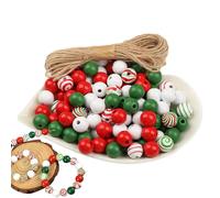 Generisch Juego de perlas de Navidad | Juego de perlas de Navidad de madera, decoración festiva para actividades, festivales, niñas, mujeres, fiestas, manualidades, reuniones, arte