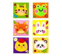 Generisch Juego de pintura de puzle con puntos, diseño de animales de dibujos animados, neumáticos no tejidos de 7,87 pulgadas, percepción del color, bordado de lana | Paquete de material de