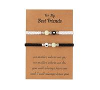 Generisch Juego de pulseras de amor con piedras naturales brillantes y creativas, personalizadas, para tarjetas de pareja, reloj de pulsera para teléfono móvil, talla única, Papel, No es una piedra