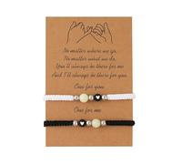 Generisch Juego de pulseras de amor con piedras naturales brillantes y creativas, personalizadas, para tarjetas de pareja, reloj de pulsera para teléfono móvil, talla única, Papel, No es una piedra