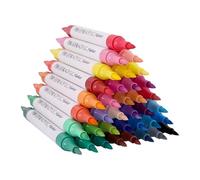 Generisch Juego de rotuladores acrílicos, 72 colores, 36 piezas de suministros de arte para lienzo, cerámica, madera, textil, metal, piedra, papel, para niños y adultos