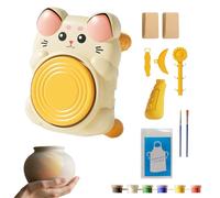 Generisch Juego de rueda de alfarero para niños | Juego de alfarería para el hogar | Herramientas educativas de modelado de arcilla para principiantes, estudiantes, niñas, escuela, aula, campamento de