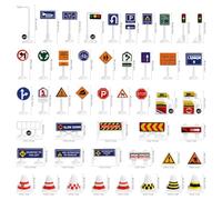 Generisch Juego de tráfico con semáforo, 2 unidades, señales de tráfico, juguetes ABS en miniatura, señales de tráfico, juguetes educativos, accesorios de tráfico para niños para jugar y educar el