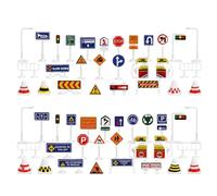 Generisch Juego de tráfico con semáforo, 2 unidades, señales de tráfico, juguetes ABS en miniatura, señales de tráfico, juguetes educativos, accesorios de tráfico para niños para jugar y educar el