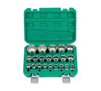 Generisch Juego de tuercas de 12 cantos - 1/2" de acero aleado | Juego profesional para reparación de automóviles, taller, industria y mantenimiento