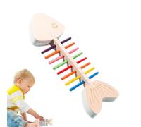 Generisch Juego educativo de peces de madera - Rompecabezas de formas y números para niños, juguete colorido, desarrollo de habilidades lógicas y coordinación, actividades de aprendizaje temprano |