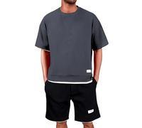 Generisch Juego informal de corte ajustado para hombre, elegante atuendo de dos piezas para el día a día, ocio, versátil, portátil en cualquier época del año, tejido elástico de fácil cuidado con