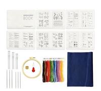 Generisch Juegos de bordado para adultos Interactivos Reutilizables | Clásico kit de ejercicios de bordado reutilizable, proyectos de manualidades de hilo, manualidades para mujeres, niñas, hobby