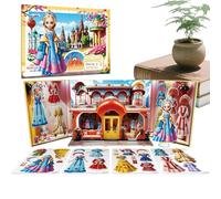 Generisch Juegos de disfraces para niños - Magnética Carenado Pegatinas Muñeca de Papel | Puzzle Juego de rol Regalo Niños Niñas Viaje Lecciones Casa Coche