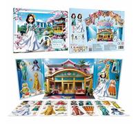 Generisch Juegos de disfraces para niños | Pegatinas magnéticas princesas de papel juego de muñecas,rompecabezas juego de rol regalo niños niñas viaje lecciones casa coche