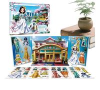 Generisch Juegos de disfraces | Pegatinas magnéticas Princesas Muñecas de Papel Juego | Puzzle Juego de rol Regalo Niños Niñas Viaje Lecciones Casa Coche