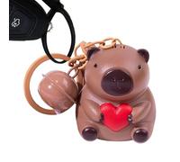 Generisch Juguete de animales luminoso, colgante de bolso de capibara | colgante de bolso de corazón capibara, juguete alimentado por pilas con sonido, decoración portátil para el bolso, marrón, Siehe