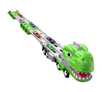 Generisch Juguete de camión de Dinosaurio - Transportador transformable con asa, Pista de Carreras Plegable | Juego de portacoches con 12 Coches diecast, Modo de de Dos Jugadores, Juego
