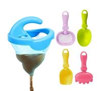 Generisch Juguete de de 5 piezas con pala de embudo, juguete de playa de viaje, juegos de piscina, para niñas y más de 3 años, piscina, jardín, camping, picnic, viajes,
