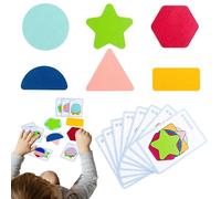 Generisch Juguete de juego de forma de color, juego de geometría, reconocimiento de color de aprendizaje de madera a juego | Orden de geometría apilable, clasificador divertido para niñas Día del Niño