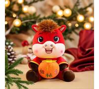 Generisch Juguete de peluche - Dios de la riqueza, mascota de la paz, decoración de dibujos animados de Año Nuevo Chino 2026 | Regalo auspicioso para familia, niño, estudiante, adulto, amigo, oficina