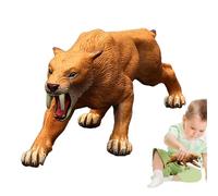 Generisch Juguete de tigre de dientes de sable - Modelo realista de Smilodon - Figura detallada de acción de PVC para niños a partir de 3 años, escultura de animales antiguos como decoración | regalo