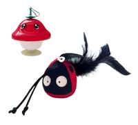 Generisch Juguete interactivo para gatos - Juguete de interior con canto de pájaros,Accesorio de chirrido activado por el tacto para mascotas