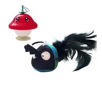 Generisch Juguete interactivo para gatos - Juguete de peluche con sonido de chirrido para gatitos, ventosa de peluche para interior, todas las razas, promoción del movimiento