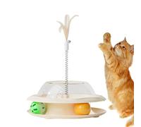 Generisch Juguete para gatos - Comida para gatos con caña de plumas y bolas - Juego de alimentación de empleo para promover el movimiento y combatir el aburrimiento | Simulación de caza para