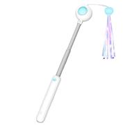 Generisch Juguete para gatos con plumas - caña de juego para gatos con corona de resorte, juguete interactivo para mascotas con varilla telescópica para juego de movimiento al aire libre, apartamento