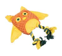 Generisch Juguete para perros de búho chirriante, juguete de perro búho con squeaker - Juguete duro para cachorros de peluche, juguete para mascotas para limpieza de dientes, entrenamiento para
