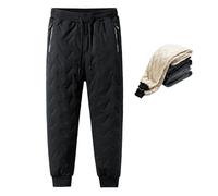 Generisch Julidostore - Pantalones de chándal impermeables con forro polar y forro polar, Black Tapered, 3XL