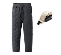 Generisch Julidostore - Pantalones de chándal impermeables con forro polar y forro polar, gris recto, 5XL