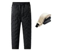 Generisch Julidostore - Pantalones de chándal impermeables con forro polar y forro polar, negro recto, M