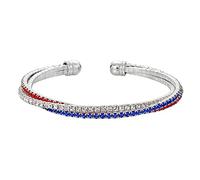 Generisch - Junco de acero para regalo para hombres, anillos 4 julio, pendientes EE.UU., bandera americana, pulsera patriótica con diamantes de imitación para mujeres y niñas, joyas regalo en rodonita