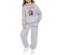 Generisch K-pop 2 piezas unisex niños jogging traje hip hop jogging pantalones casuales de dos piezas H-Huntrix H-Huntr/X traje de casa Harajuku sudadera con capucha manga larga con estampado anime