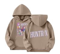 Generisch K Pop Casual Hoodie mit Anime Print Langarm Kapuzenshirt für Jungen Mädchen Mode Hip Hop Hoody Tops Lustige Sweatshirt Demon Hunters Streetwear Sport Hoodies 2-14 Jahre, 01-café, 6-7 años