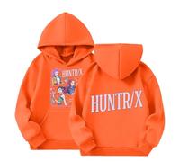 Generisch K Pop Casual Hoodie mit Anime Print Langarm Kapuzenshirt für Jungen Mädchen Mode Hip Hop Hoody Tops Lustige Sweatshirt Demon Hunters Streetwear Sport Hoodies 2-14 Jahre, 01-naranja, 6-7 años
