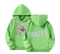 Generisch K Pop Casual Hoodie mit Anime Print Langarm Kapuzenshirt für Jungen Mädchen Mode Hip Hop Hoody Tops Lustige Sweatshirt Demon Hunters Streetwear Sport Hoodies 2-14 Jahre, 01-verde, 2-3 años