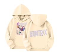 Generisch K Pop Casual Hoodie mit Anime Print Langarm Kapuzenshirt für Jungen Mädchen Mode Hip Hop Hoody Tops Lustige Sweatshirt Demon Hunters Streetwear Sport Hoodies 2-14 Jahre, Color beige., 11-12