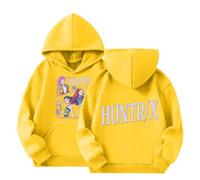 Generisch K Pop Casual Hoodie mit Anime Print Langarm Kapuzenshirt für Jungen Mädchen Mode Hip Hop Hoody Tops Lustige Sweatshirt Demon Hunters Streetwear Sport Hoodies 2-14 Jahre, 01-amarillo, 13-14