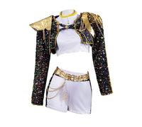 Generisch K-pop Demon Cosplay Kinder, Rumi Mira Zoey K Pop Cosplay Rollenspiel Uniform Komplettes Set Huntrix Merch Kostüm Outfit Weihnachten Halloween Party Karneval Outfits für Frauen