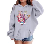 Generisch K pop Hunters Hoodie Casual Y2K Anime Estampado Deporte Sudadera Demon Huntrix Sudadera con Capucha para Unisex Niños Hip Hop Sudaderas para Niños Niñas 3-14 Años Fans Ropa de Calle, 06-gris