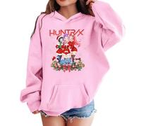 Generisch K pop Hunters Hoodie Casual Y2K Anime Estampado Deporte Sudadera Demon Huntrix Sudadera con Capucha para Unisex Niños Hip Hop Sudaderas para Niños Niñas 3-14 Años Fans Ropa de Calle, rosa 07