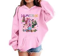 Generisch K pop Hunters Hoodie für Unisex Kinder Mode Anime Print Hoody Tops Casual Demon Huntrix Hoodie Langarmshirt 3-14 Jahre Fans Streetwear Sweatshirt Kapuzenshirt, 08-rosa, 3-4 años