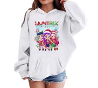 Generisch K pop Hunters Hoodie für Unisex Kinder Mode Anime Print Hoody Tops Casual Demon Huntrix Hoodie Langarmshirt 3-14 Jahre Fans Streetwear Sweatshirt Kapuzenshirt, 02-blanco, 9-10 años