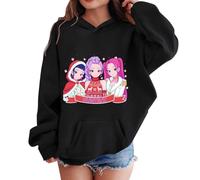 Generisch K pop Hunters Hoodie für Unisex Kinder Mode Anime Print Hoody Tops Casual Demon Huntrix Hoodie Langarmshirt 3-14 Jahre Fans Streetwear Sweatshirt Kapuzenshirt, 04-negro, 9-10 años