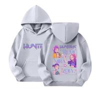 Generisch K Pop Huntrix H-Hunters Sudadera con Capucha para Niños Niñas K-Pop Rumi Mira Zoey Sudadera con Capucha con Estampado Anime Niños Ropa de Calle Casual Sudadera con Capucha Tops para Niños