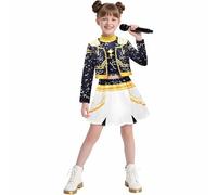 Generisch K-pop Kostüm Kinder Rumi Mira Zoey K Pop Cosplay Rollenspiel Uniform Komplettes Set Huntrix Merch Kostüm Outfit Halloween Party Karneval Outfits für Frauen