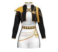 Generisch K-Pop Kostüm Mädchen Anime Cosplay Hunters Kostüm Schwarz Merch Outfit Uniform Komplettes Set Weihnachten Halloween Party Karneval Anzug für Frauen Mädchen