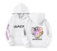 Generisch K-Pop Sudadera con capucha unisex para niños K Pop Hoodie Huntrix Demon Manga Larga Hunters Sudadera con Estampado Anime Casual Sudaderas Top para Niños Niñas 3-14 Años Otoño Invierno