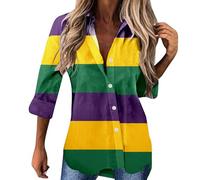 Generisch Karneval Damen-Oberteile mit Pailletten-Aufdruck, V-Ausschnitt, glitzernde Blusen, lockere, langärmelige, glänzende Hemden für Feiertage, Abend, Party (Yellow, XXL) Karneval Kostüm