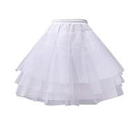 Generisch Karneval Einfarbiger, geschichteter Tüll-Petticoat für Damen, Prinzessin Tutu, Tüllrock, Unterrock (White, C) Karneval Kostüm