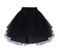 Generisch Karneval Einfarbiger, geschichteter Tüll-Petticoat für Damen, Prinzessin Tutu, Tüllrock, Unterrock (Black, B) Karneval Kostüm