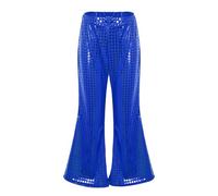Generisch Karneval Kleinkind Mädchen Jungen Casual Pailletten Glitzer Kostüm Party Karneval Kleid Kurze Ärmel Bottom Toursers Hosen (Blue, 14-16 Years) Karneval Kostüm